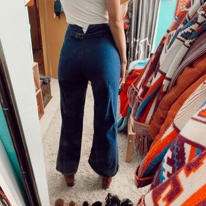 High rise blue sailor jeans